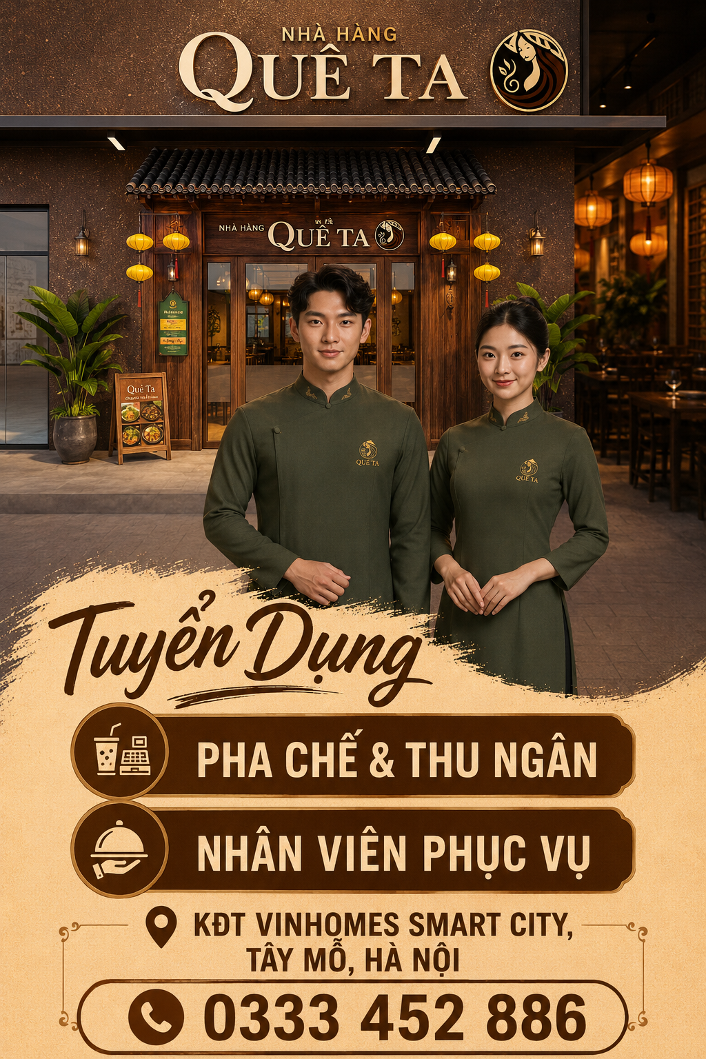 NHÀ HÀNG QUÊ TA TUYỂN NHÂN SỰ TẠI TÂY MỖ – HÀ NỘI